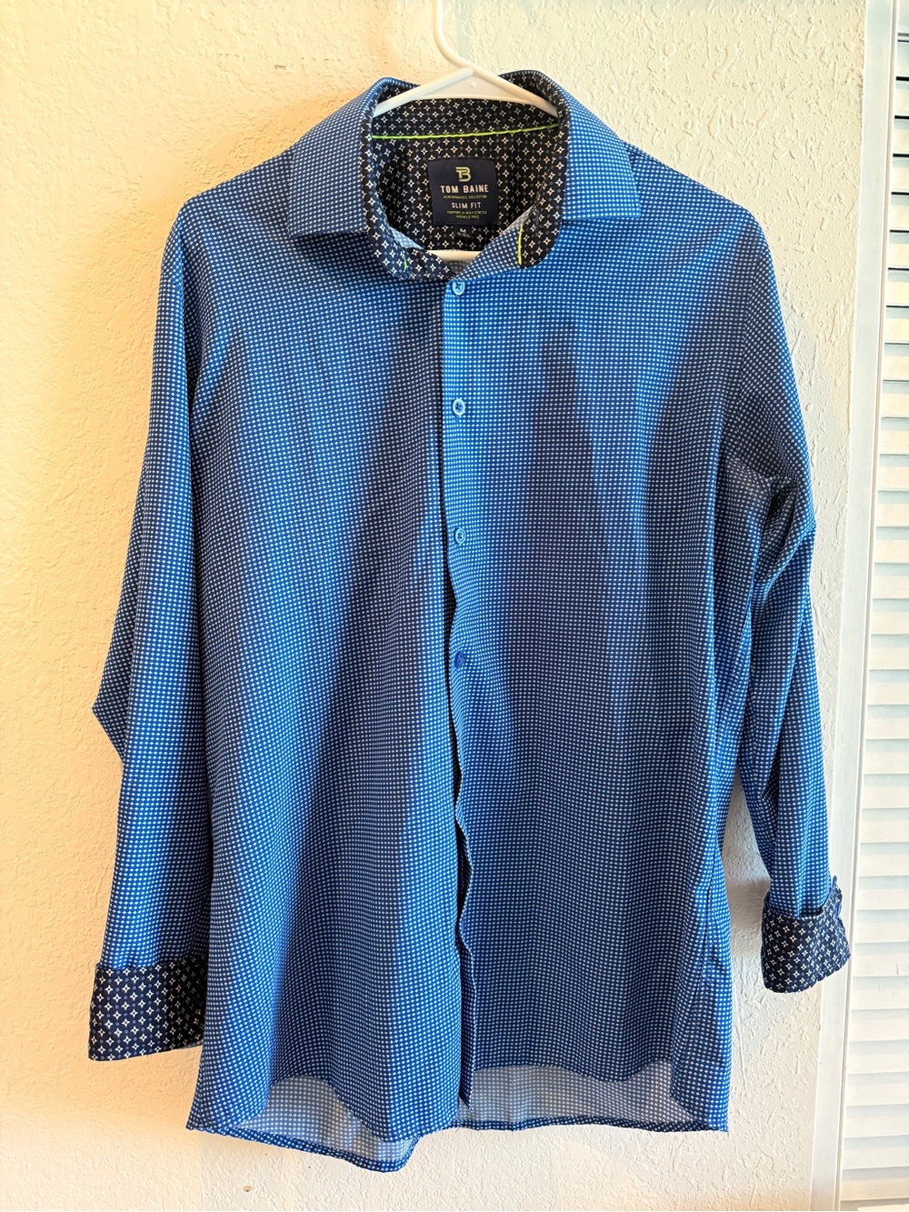 Blue Micro-Pattern Dress Shirt